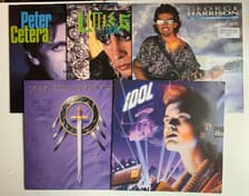 Tumnagel för auktion "Vinyl LP Cetera Toto, George Harrison, Billy Idol rock"