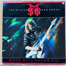 Tumnagel för auktion "THE MICHAEL SCHENKER GROUP (MSG) – Rock Will Never Die - LP - swe -84 - hårdrock"