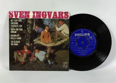 Tumnagel för auktion "SVEN-INGVARS - DET VAR I VÅR UNGDOMS FAGRASTE STAD - 7" EP 1965 - MINT!  Topp!"