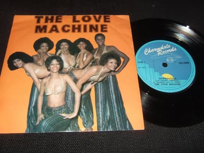 Tumnagel för auktion "45 - THE LOVE MACHINE. Desperately/Sex-O-Sonic. 1977"