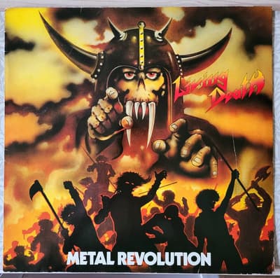 Tumnagel för auktion "Living Death - Metal Revolution (tysk thrash 80-tal, Earthshaker records)"