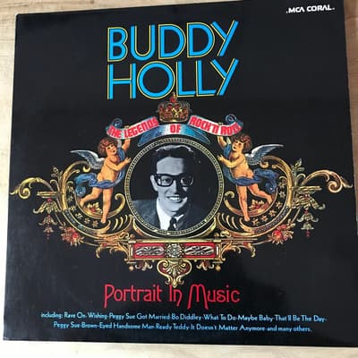 Tumnagel för auktion "Buddy Holly, Portrait of music, dubbel lp"