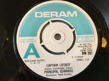 Tumnagel för auktion "PRINCIPAL EDWARDS captain lifeboat 7"single -73 UK DERAM DM 391 promo PSYCH"