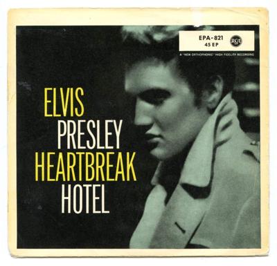 Tumnagel för auktion "Elvis Presley Hertbreak hotel EPA-821 Pressad för Grammofon AB Elektra AS "