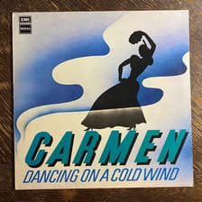 Tumnagel för auktion "CARMEN - Dancing On A Cold Wind 1974. UK Press! BOWIE Prog-rock. LP"