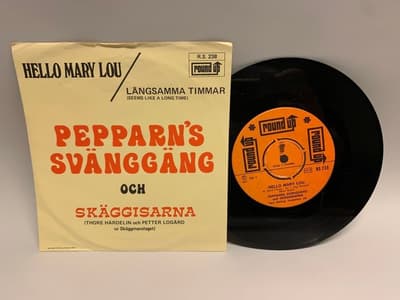 Tumnagel för auktion "7" Pepparn's Svänggäng Och Skäggisarna - Hello Mary Lou Swe Orig-73 !!!!!"