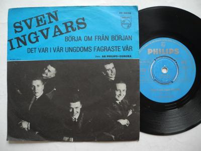 Tumnagel för auktion "SVEN-INGVARS Börja om från början / Det var i vår ungdoms 45 7" singel 1965 VG+"