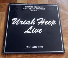 Tumnagel för auktion "URIAH HEEP 2Lp LIVE Januari 1973 Bronze 1973 M- Heavy Rock galore"