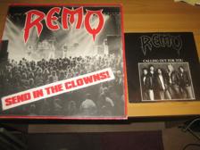 Tumnagel för auktion "REMO: 12" + 7": SEND IN THE CLOWNS + CALLING OUT FOR YOU ; UDDA, RARE HEAVY"