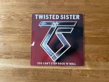 Tumnagel för auktion "Twisted Sister – You Can't Stop Rock 'N' Roll LP 1983"