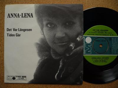 Tumnagel för auktion "ANNA-LENA LÖFGREN Det var längesen / Tiden går 45 7" singel 1971 VG+/EX-"