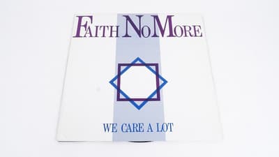 Tumnagel för auktion "Faith No More "We Care a Lot" US LP 1985 Mordam Metal/Alternative Rock"
