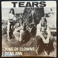 Tumnagel för auktion "TEARS - KING OF CLOWNS. VINYL 7" SINGEL SVERIGE -73. ROCK. RARE!"