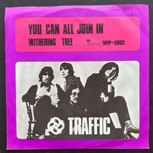 Tumnagel för auktion "TRAFFIC - YOU CAN ALL JOIN IN. VINYL 7" SINGEL SVERIGE -68. PSYK ROCK"