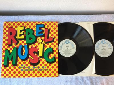 Tumnagel för auktion "V/A rebel music 2xLP -79 UK TROJAN TRLD 403 mkt bra reggae samling"