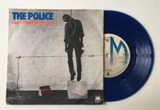 Tumnagel för auktion "The Police ”Can't Stand Losing You” 78 1sta press mispress Mörkblå vinyl"