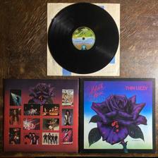 Tumnagel för auktion "THIN LIZZY - Black Rose 1979. UK press! Originalinner! GARY MOORE Prog-rock. LP"