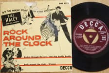 Tumnagel för auktion "Bill Haley And His Comets - Rock Around The Clock. Decca BME 9272. Sweden 1956."