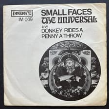 Tumnagel för auktion "SMALL FACES - THE UNIVERSAL. VINYL 7" SINGEL SVERIGE -68. PSYK ROCK"