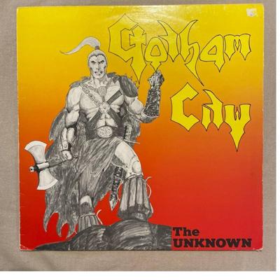 Tumnagel för auktion "Gotham City - The Unknown LP Heavy metal, Heavy Load, Fingerprint"