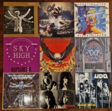 Tumnagel för auktion "Vinylpaket:3 80-tals rock/hårdrock 9 st Vinylskivor"