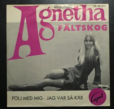 Tumnagel för auktion "Agnetha Fältskog - Följ med mig/Jag var så kär (7", orig 1967)"