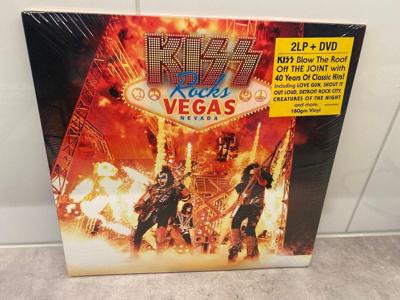 Tumnagel för auktion "Kiss: Rocks Vegas, 2LP + dvd, sealed, orginalutgåva"