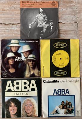 Tumnagel för auktion "ABBA - 5 x 7" Singel i gott skick, se bilder 1"