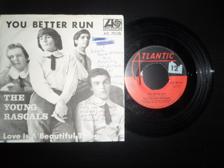 Tumnagel för auktion "The Rascals -	You Better Run / Love Is A Beautiful_1966/7" Vinylsingel/SWE Press"