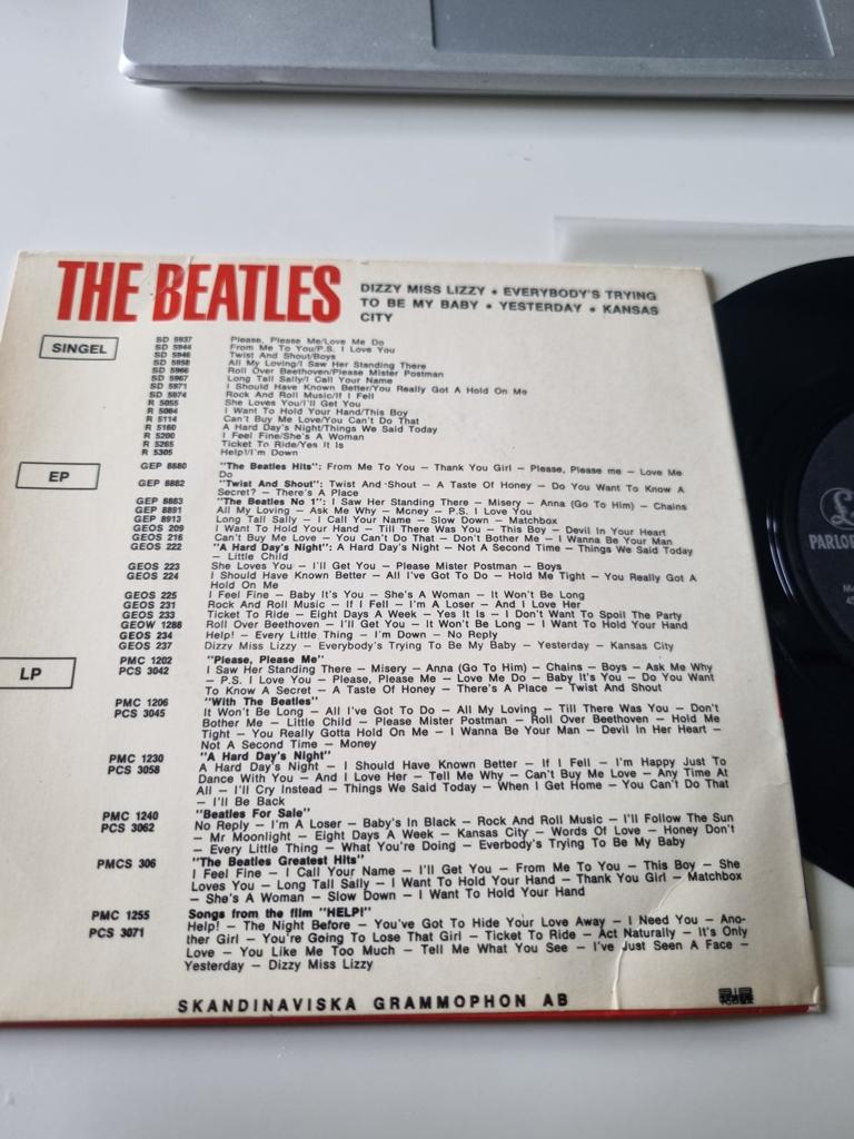 The Beatles Ep 1965 Sweden Dizzy Miss Lizzy3 Vinylkoll