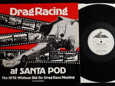 Tumnagel för auktion "Drag Racing at Santa Pod LP UK -1977 Non-Music / hyfsat obskyrt!"