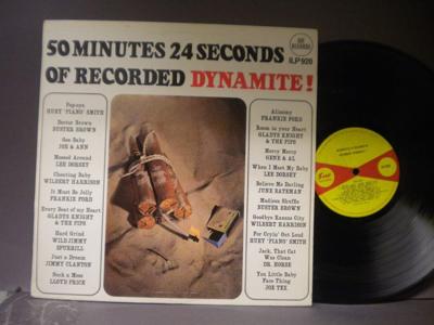 Tumnagel för auktion "50 MINUTES 24 SECONDS OF RECORDED DYNAMITE! - V/A"