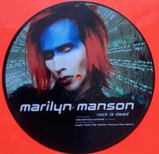 Tumnagel för auktion "MARILYN MANSON, BILDSKIVA, VINYL 10”, 45 RPM. ROCK IS DEAD, UK 1999."