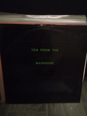 Tumnagel för auktion ""Ten FromThe Madhouse" comp-LP, UK KBD Punk, DIY, Powerpop; the Insane, Hoax..mm"