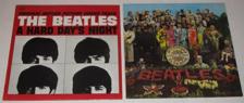 Tumnagel för auktion "THE BEATLES, A hard day's night + Sgt. Peppers lonely hearts club band, 2 LP"