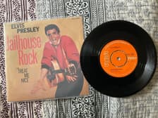 Tumnagel för auktion "Singel Elvis Presley - Jailhouse Rock /RCA rei.UK -77"