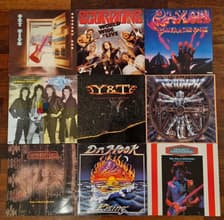 Tumnagel för auktion "Vinylpaket:1 80-tals rock/hårdrock 9 st Vinylskivor"