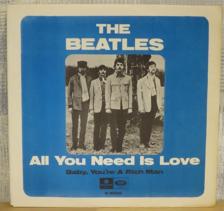 Tumnagel för auktion "BEATLES :: ALL YOU NEE IS LOVE       (7``) SWE Press"