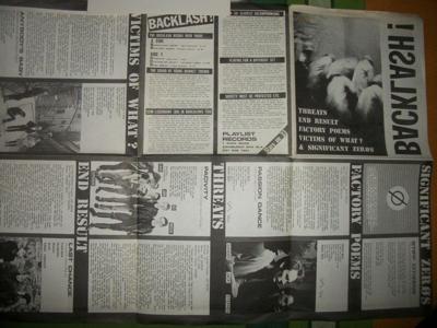 Tumnagel för auktion ""Backlash" comp 7" EP; UK KBD PUNK DIY Post-Punk - 5 bands - Threats oi punk"