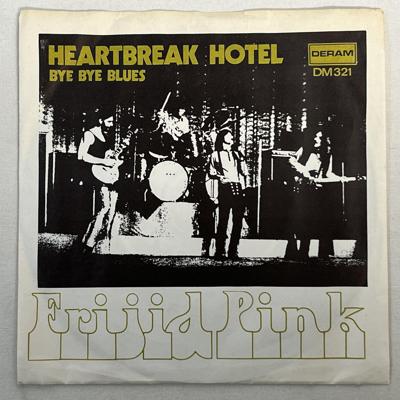 Tumnagel för auktion "FRIJID PINK heartbreak hotel 7"single -70 UK/SWE DERAM DM 321"