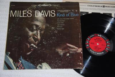 Tumnagel för auktion "MILES DAVIS - Kind of Blue - Coltrane - COLUMBIA orig US stereo LP - superb!"