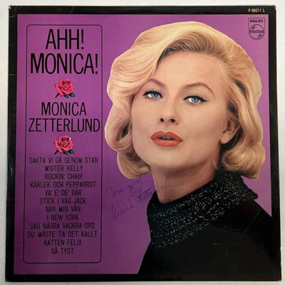 Tumnagel för auktion "MONICA ZETTERLUND Ahh! Monica! LP -62 PHILIPS signerad av finaste Monica ! ! ! "