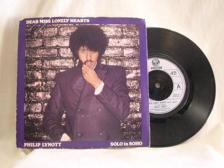 Tumnagel för auktion "Philip Lynott   -   Dear miss lonely hearts                      w. PS"