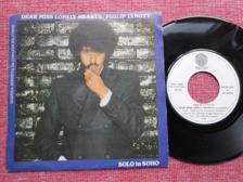 Tumnagel för auktion "7" Phil Lynott - Dear Miss Lonely Hearts PS Spain Unique PS Thin Lizzy"