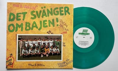 Tumnagel för auktion "** Lalla Hansson - Det svänger om Bajen - Grön vinyl **"