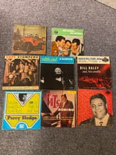 Tumnagel för auktion "14 st ROCK mm. Fats Domino Percy Sledge Bill Haley Cave Stompers mfl. 7""