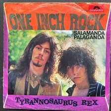 Tumnagel för auktion "TYRANNOSAURUS REX - ONE INCH ROCK. VINYL 7" SINGEL SC -68."