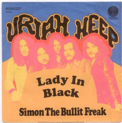 Tumnagel för auktion "URIAH HEEP - Lady In Black 7" Singel Tyskland"