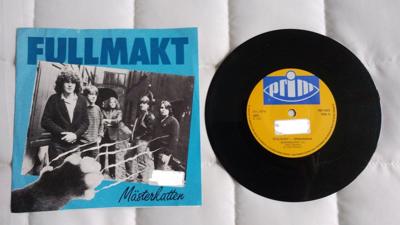 Tumnagel för auktion "Fullmakt -  Mästerkatten. EP. Svensk. Rock. Hårdrock 1982. OBS! 33 Varv."