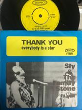 Tumnagel för auktion "SLY & THE FAMILY STONE Thank You 7" '70 Svensk Press Soul Funk"